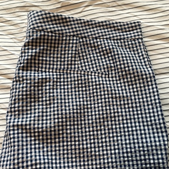 Zara blue white cropped gingham pants size 12 - Picture 6 of 7